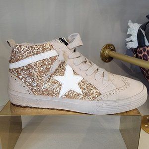 NIB Shu Shop Rina rose gold high tops